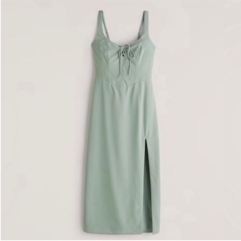 Abercrombie and fitch sage green corset dress